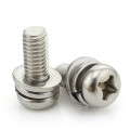 304 Stainless Steel M2 M2.5 M3 M4 M5 M6 Phillips Pan Head Sems Screw Three Part Combination Screw